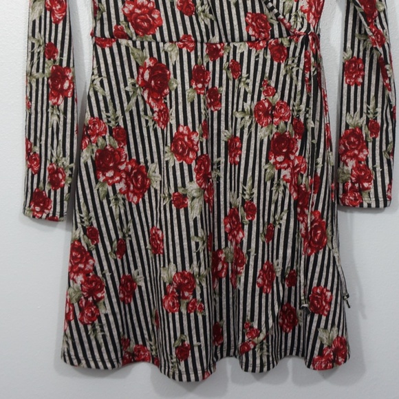 Striped Dress with Roses Medium - Picture 8 of 8